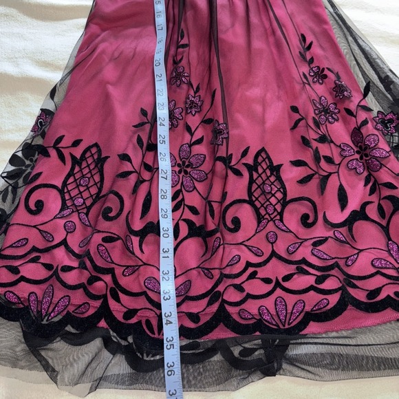 VTG Burgundy Black Sheer Slip Dress Spaghetti Straps Whimsigoth Babydoll Fairy S - Picture 14 of 14